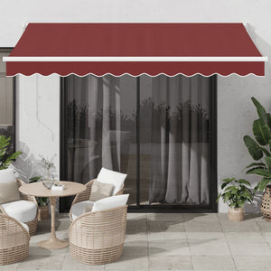 Manuell uttrekkbar markise burgunder 350x250 cm