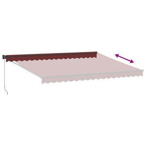 Manuell uttrekkbar markise burgunder 450x300 cm