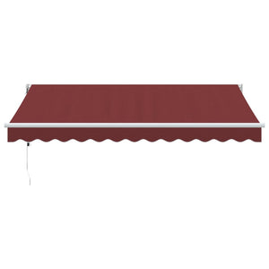 Automatisk uttrekkbar markise med LED burgunder 350x250 cm