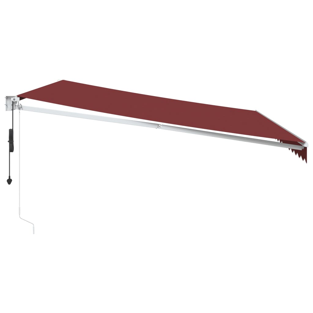Automatisk uttrekkbar markise burgunder 450x300 cm
