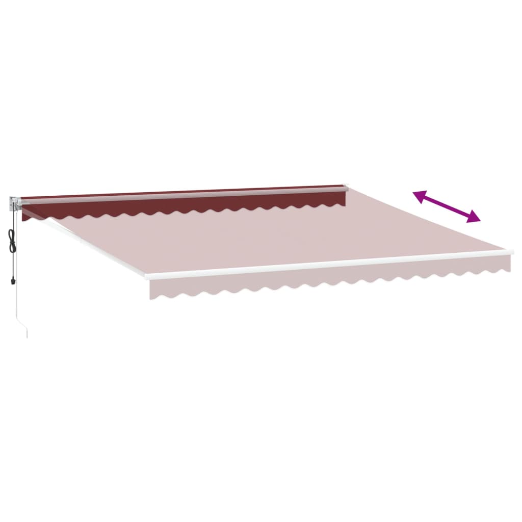 Automatisk uttrekkbar markise burgunder 450x300 cm