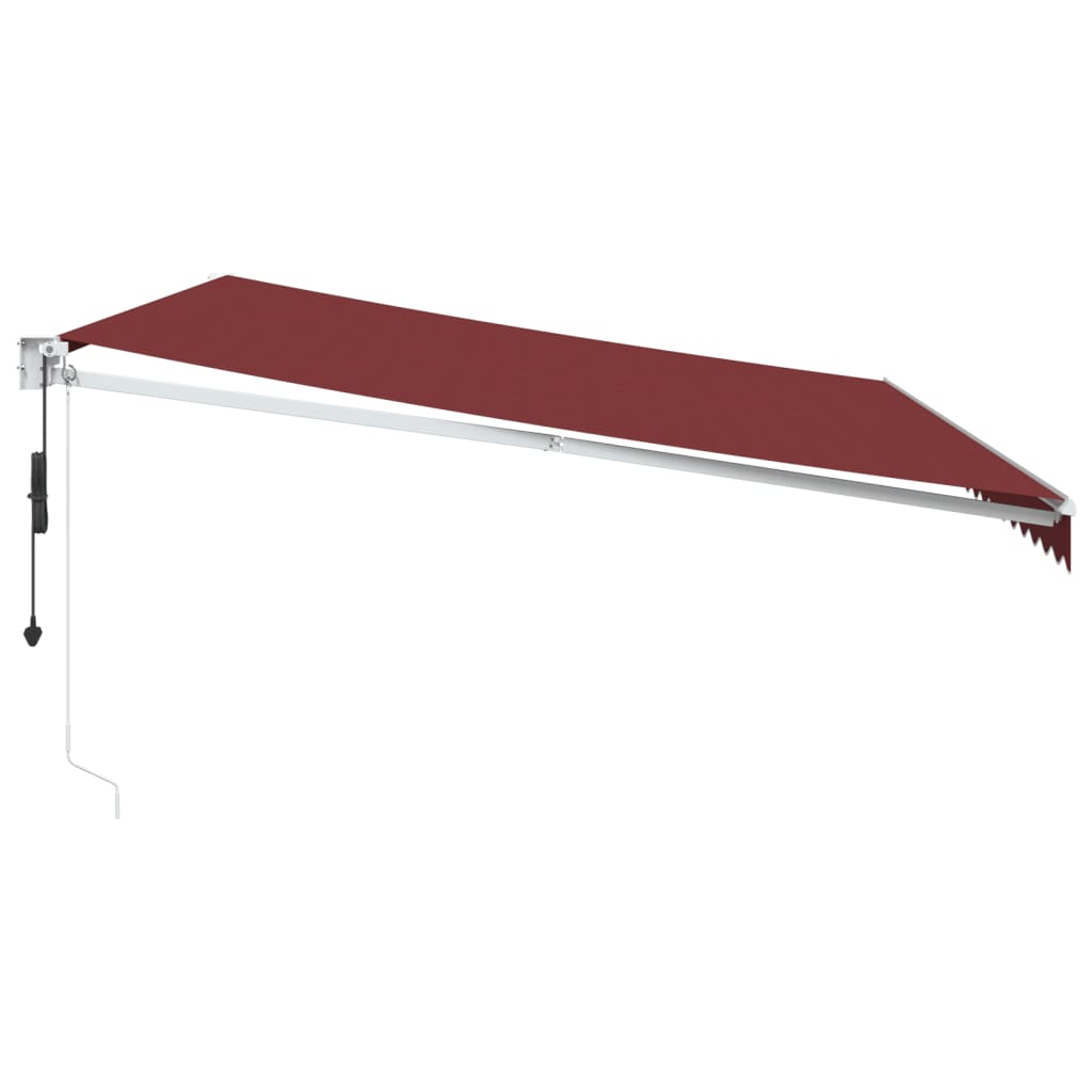 Automatisk uttrekkbar markise burgunder 500x300 cm