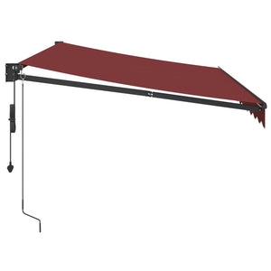 Automatisk uttrekkbar markise med LED burgunder 350x250 cm