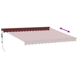 Automatisk uttrekkbar markise burgunder 400x300 cm