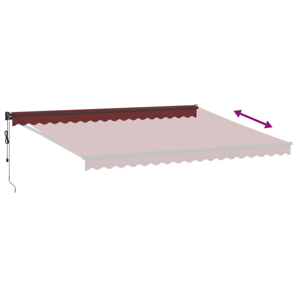 Automatisk uttrekkbar markise burgunder 450x300 cm