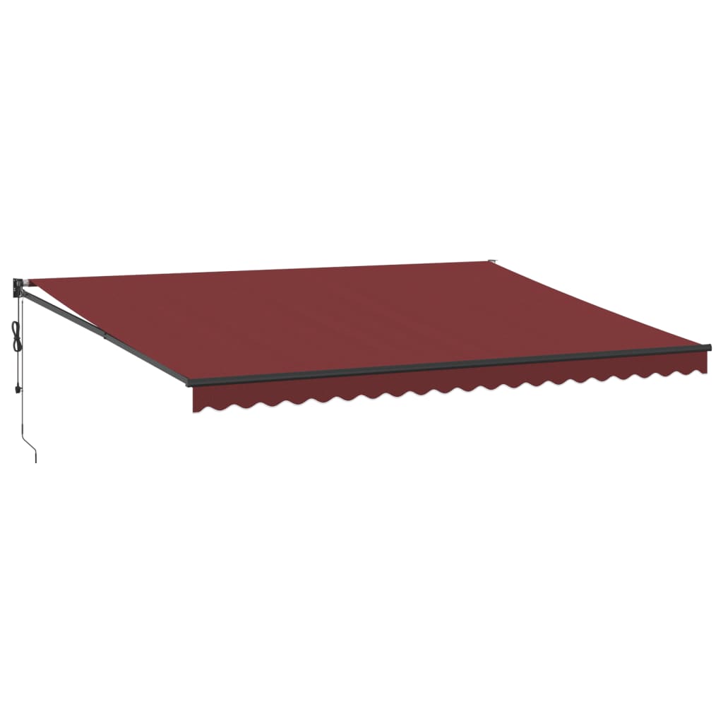 Automatisk uttrekkbar markise burgunder 500x300 cm