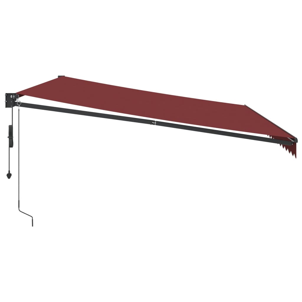Automatisk uttrekkbar markise burgunder 500x300 cm