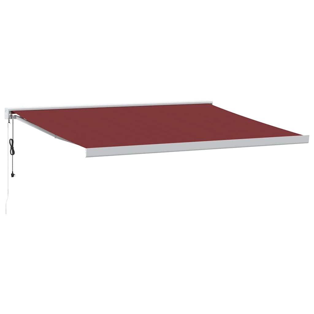 Automatisk uttrekkbar markise burgunder 400x300 cm