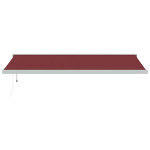 Automatisk uttrekkbar markise burgunder 500x300 cm
