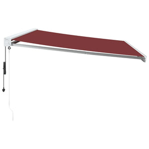 Automatisk uttrekkbar markise burgunder 500x300 cm