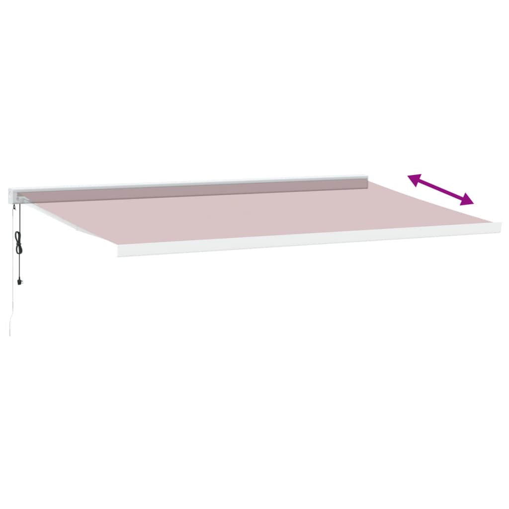 Automatisk uttrekkbar markise burgunder 500x300 cm