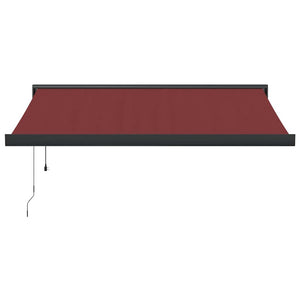 Automatisk uttrekkbar markise med LED burgunder 350x250 cm