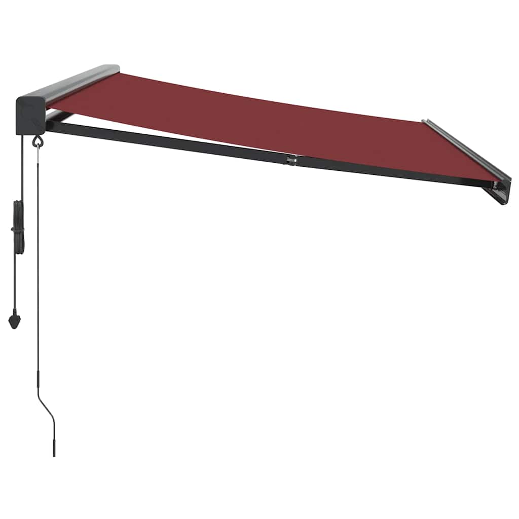 Automatisk uttrekkbar markise med LED burgunder 350x250 cm