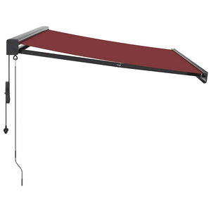 Automatisk uttrekkbar markise med LED burgunder 350x250 cm