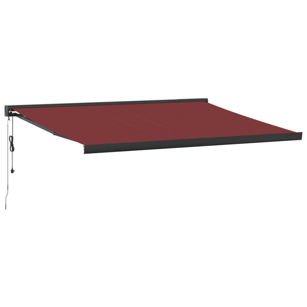 Automatisk uttrekkbar markise burgunder 450x300 cm
