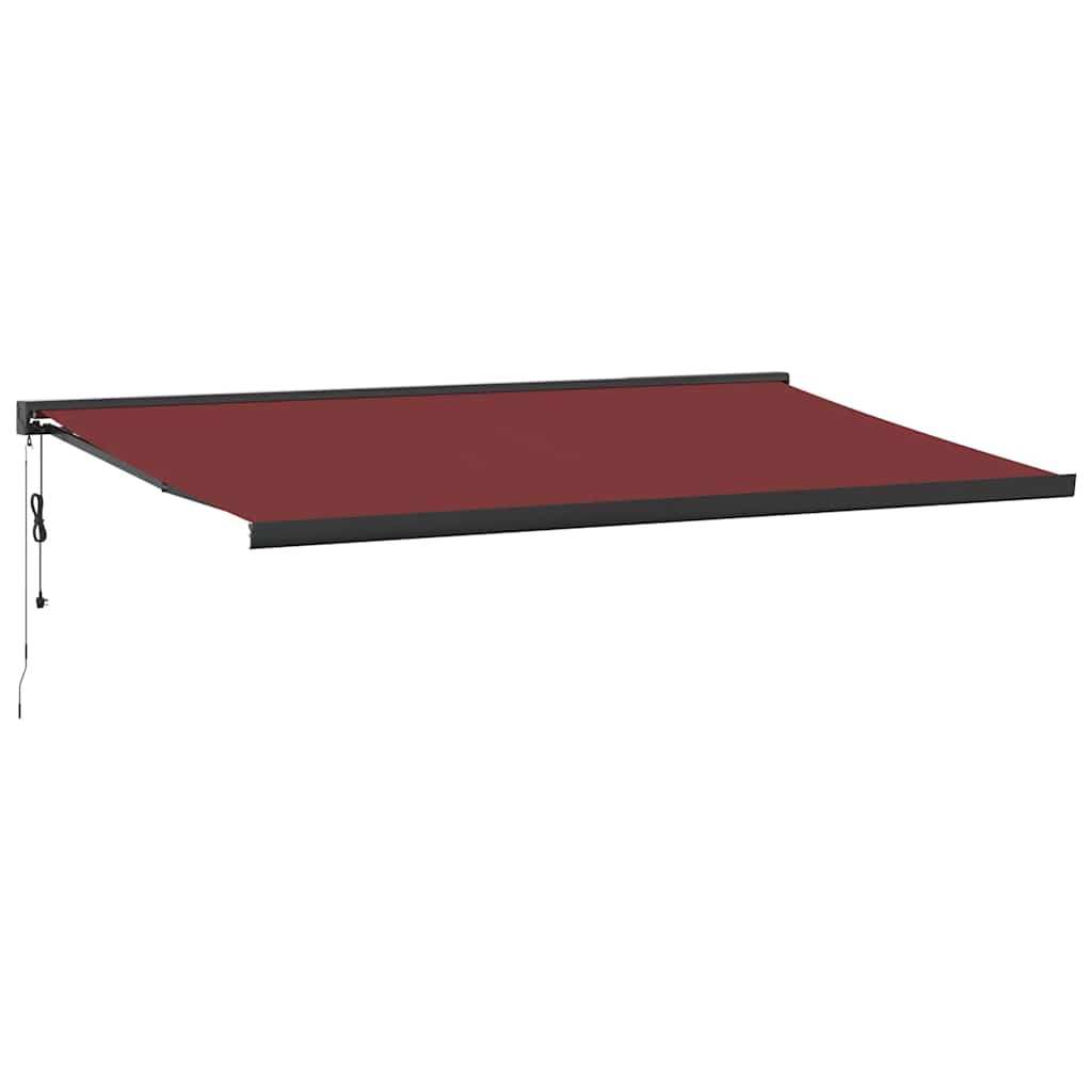 Automatisk uttrekkbar markise burgunder 500x300 cm