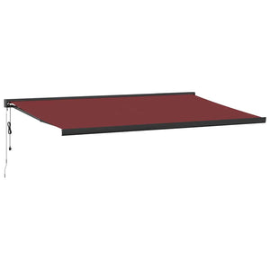Automatisk uttrekkbar markise burgunder 500x300 cm