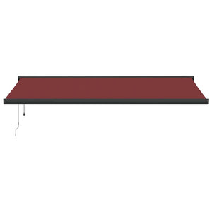 Automatisk uttrekkbar markise burgunder 500x300 cm