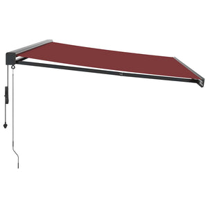 Automatisk uttrekkbar markise burgunder 500x300 cm