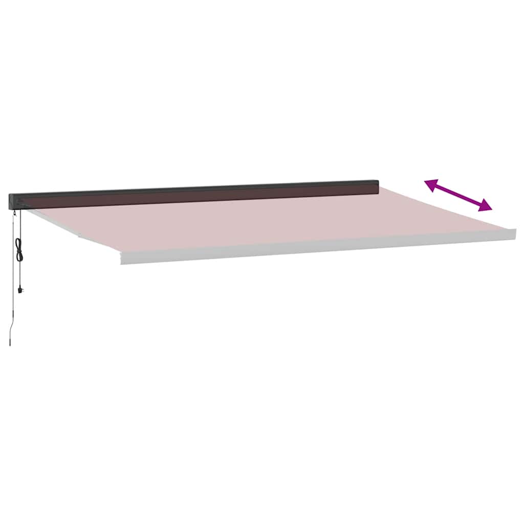 Automatisk uttrekkbar markise burgunder 500x300 cm