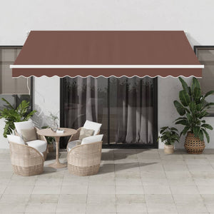 Manual retractable awning brown 400x350 cm