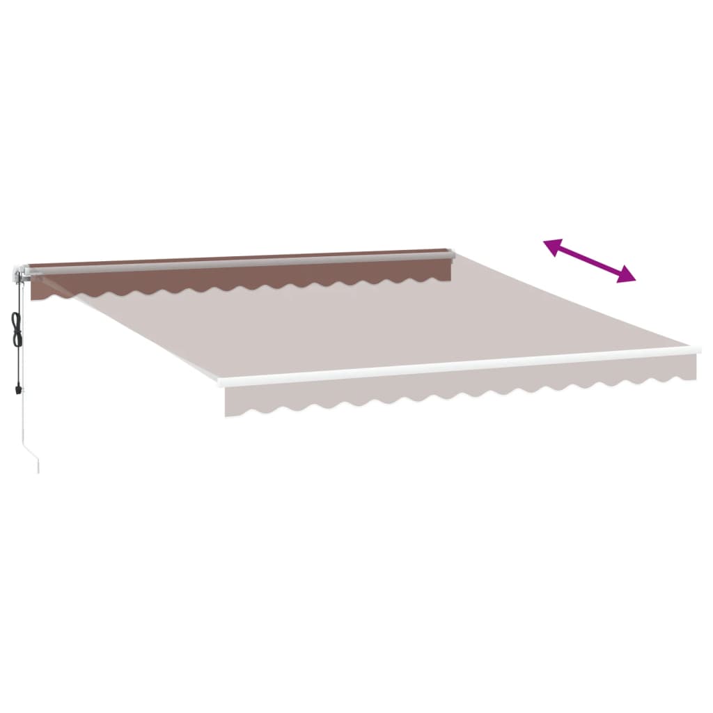 Automatisk uttrekkbar markise brun 400x350 cm