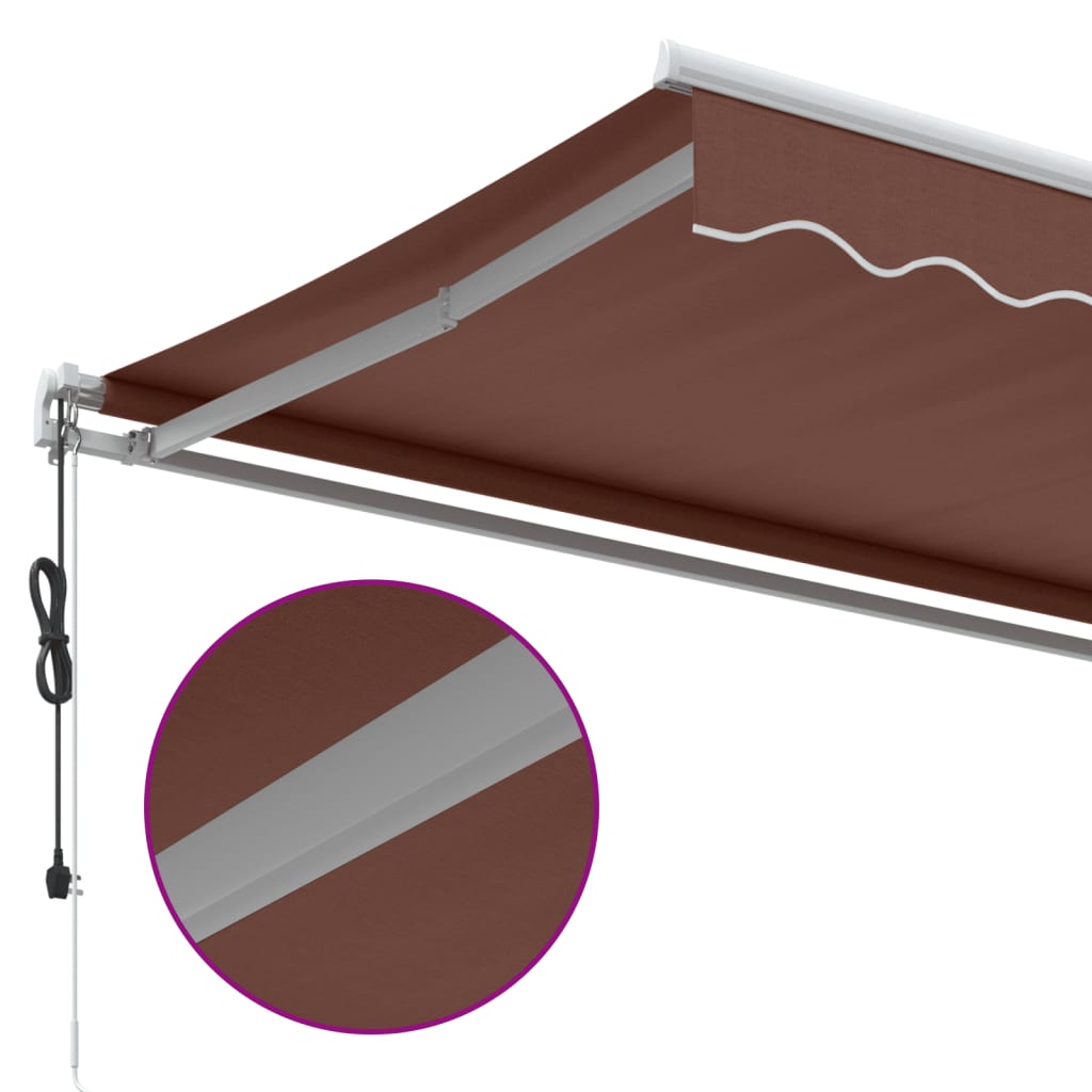 Automatisk uttrekkbar markise brun 400x350 cm
