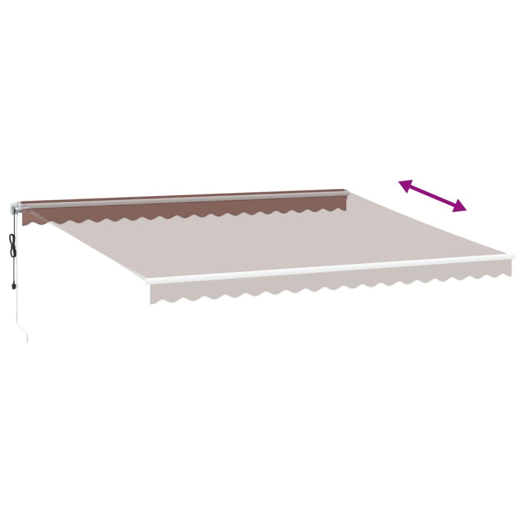 Automatisk uttrekkbar markise brun 450x350 cm