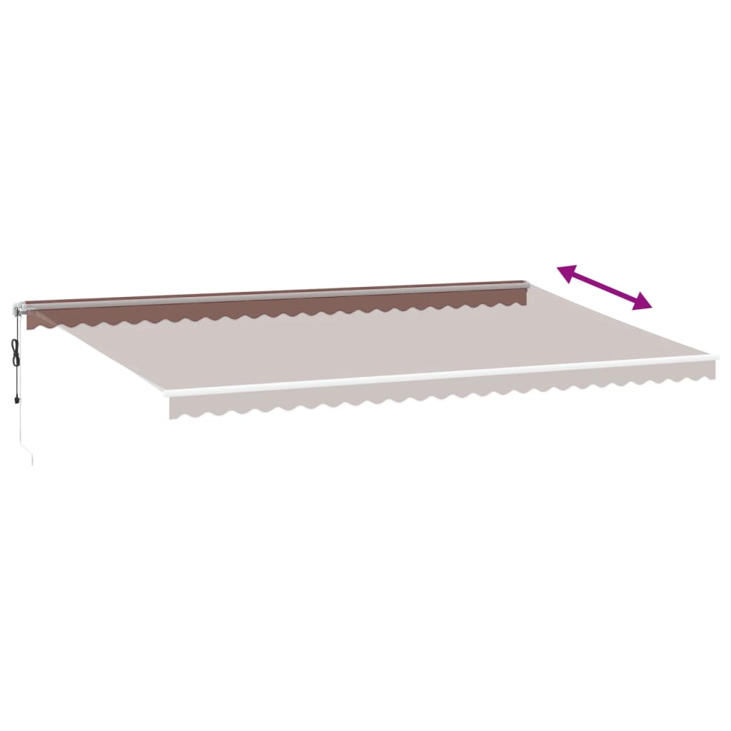 Automatisk uttrekkbar markise brun 600x350 cm
