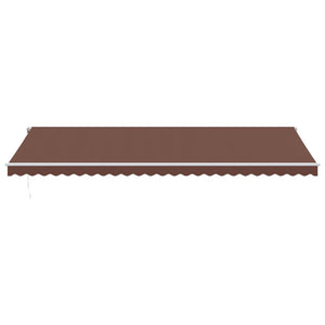 Automatisk uttrekkbar markise med LED brun 600x350 cm