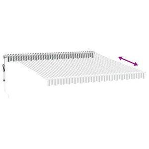 Automatisk uttrekkbar markise LED antrasitt og hvit 400x300 cm