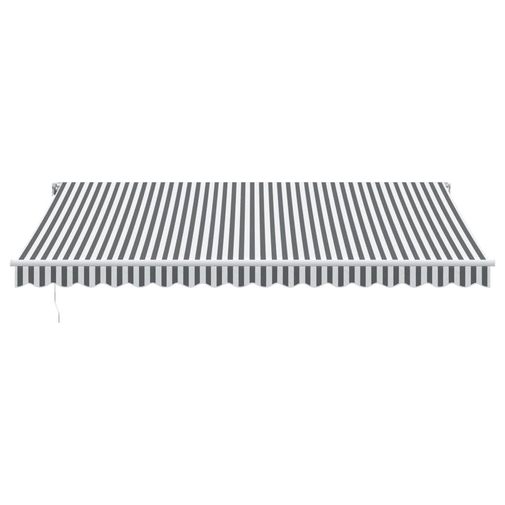 Automatisk uttrekkbar markise LED antrasitt og hvit 450x300 cm