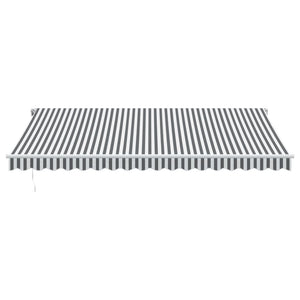 Automatisk uttrekkbar markise LED antrasitt og hvit 450x300 cm