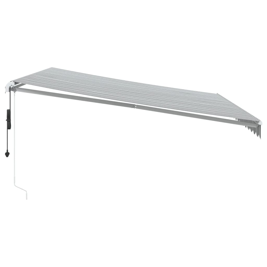 Automatisk uttrekkbar markise LED antrasitt og hvit 450x300 cm