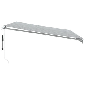 Automatisk uttrekkbar markise LED antrasitt og hvit 450x300 cm