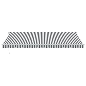 Automatisk uttrekkbar markise LED antrasitt og hvit 500x350 cm