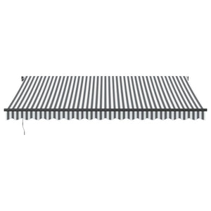 Automatisk uttrekkbar markise LED antrasitt og hvit 450x350 cm