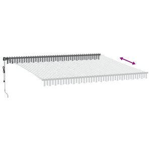 Automatisk uttrekkbar markise LED antrasitt og hvit 450x350 cm