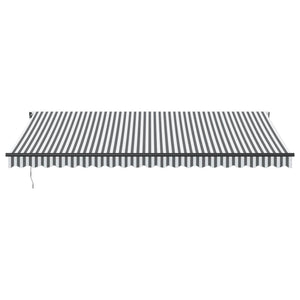 Automatisk uttrekkbar markise LED antrasitt og hvit 500x350 cm