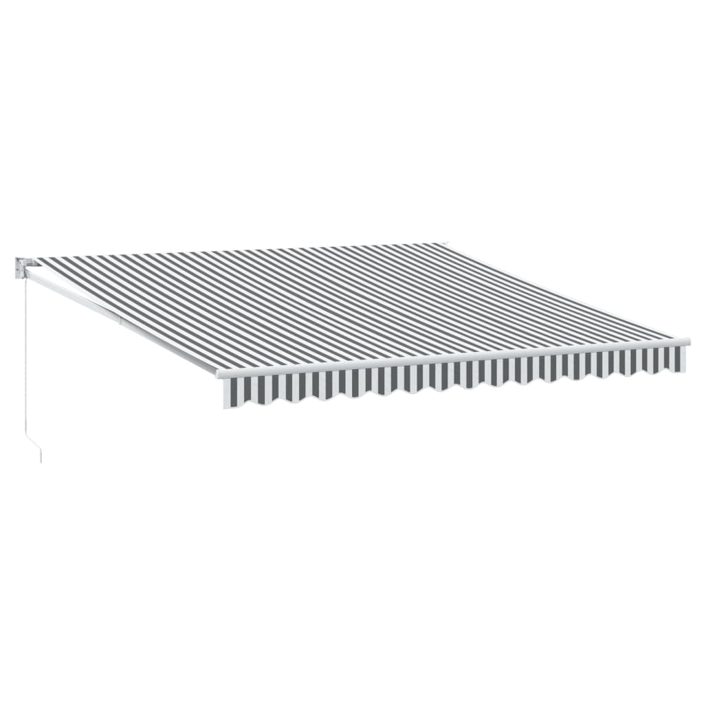 Retractable awning anthracite and white 4x3 m fabric and aluminum