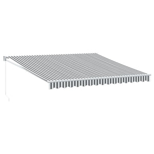 Retractable awning anthracite and white 4x3 m fabric and aluminum