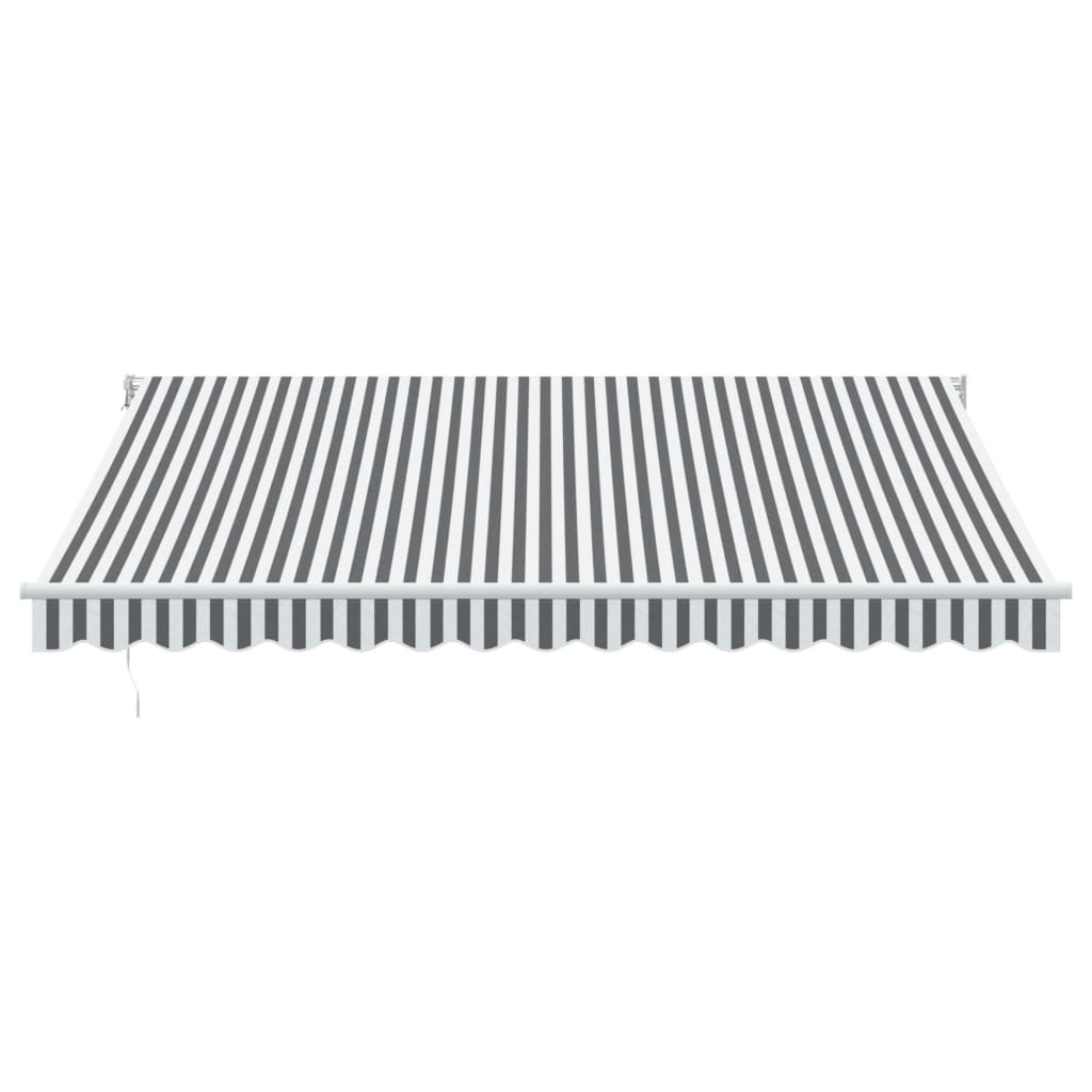 Retractable awning anthracite and white 4x3 m fabric and aluminum