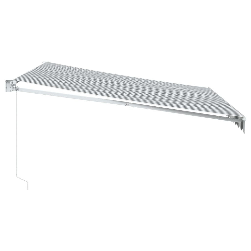 Retractable awning anthracite and white 4x3 m fabric and aluminum