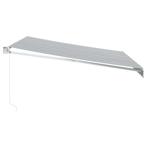 Retractable awning anthracite and white 4x3 m fabric and aluminum