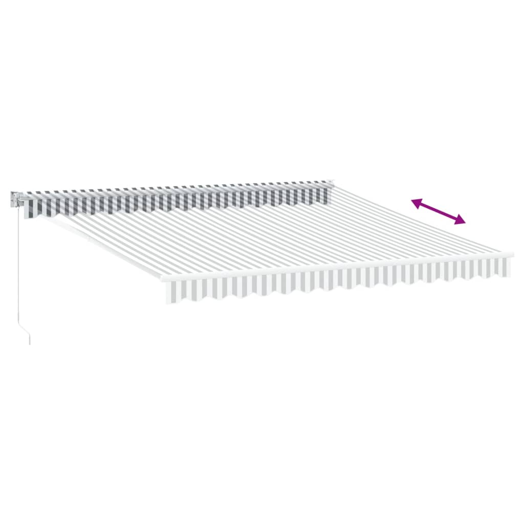 Retractable awning anthracite and white 4x3 m fabric and aluminum