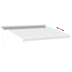Retractable awning anthracite and white 4x3 m fabric and aluminum