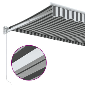 Retractable awning anthracite and white 4x3 m fabric and aluminum