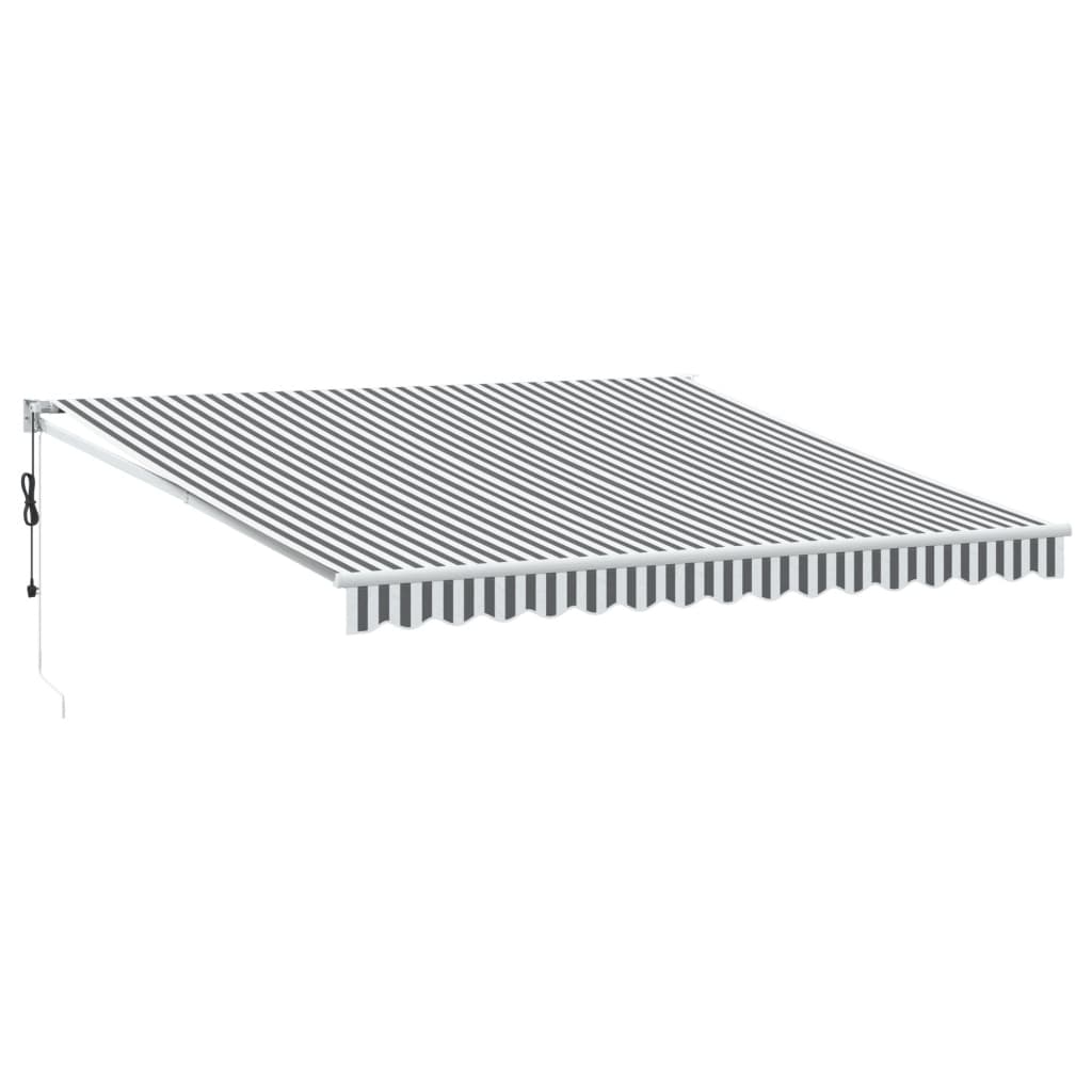 Retractable awning anthracite and white 4x3 m fabric and aluminum