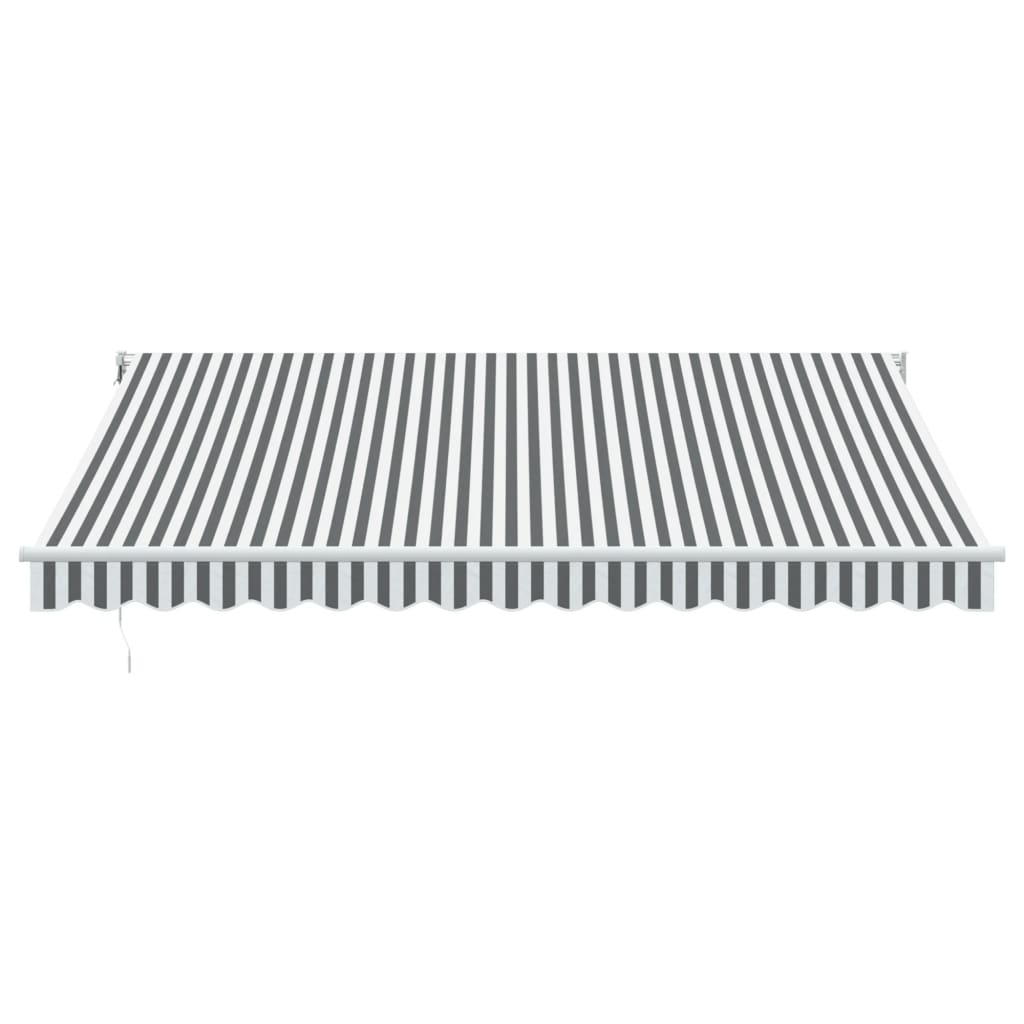 Retractable awning anthracite and white 4x3 m fabric and aluminum