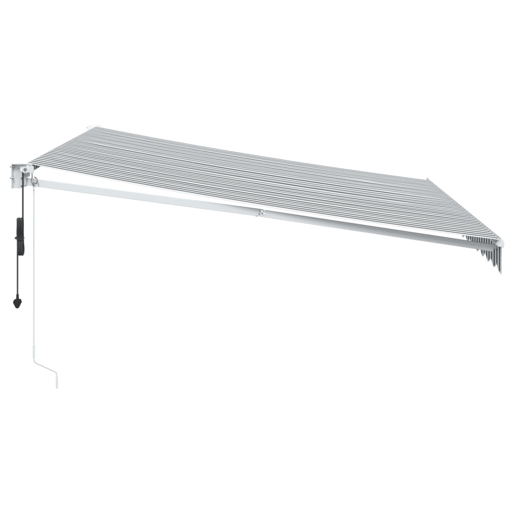Retractable awning anthracite and white 4x3 m fabric and aluminum